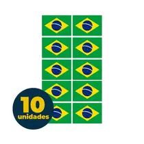 ADESIVO VINIL 8CMX5,5CM BANDEIRA BRASIL 0010 UN