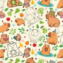 Papel Presente em Folha 50x60cm Couché Capivaras