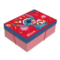 Caixa Presente Retangular c/ Tampa M 35CMX25CMX11CM Aloha Stitch Cromus