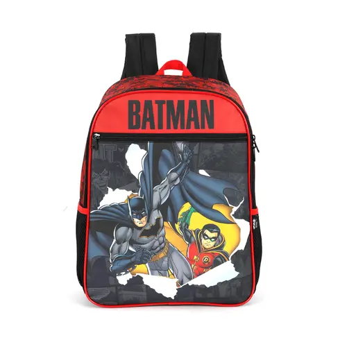 Mochila Infantil Sem Rodas Luxcel Batman Vermelha IS42301BM
