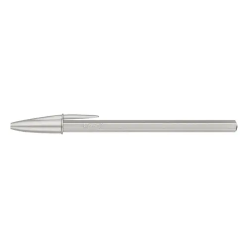 CANETA ESF 1.0MM BIC CRISTAL MATTE PRETA CORPO PRATA 25 UN