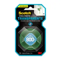 FITA DUPLA FACE 19MMX2M FIXA FORTE TRANSPARENTE SCOTCH 12 RL