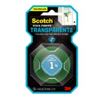 Fita Dupla Face 24MMX2M Fixa Forte Transparente Scotch