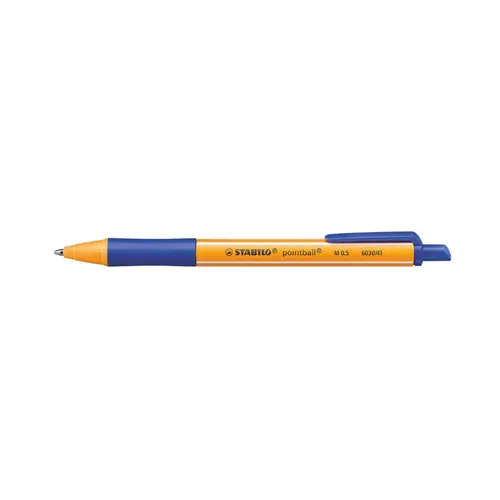 Caneta Esferográfica 0.5mm Retrátil Pointball Azul Stabilo
