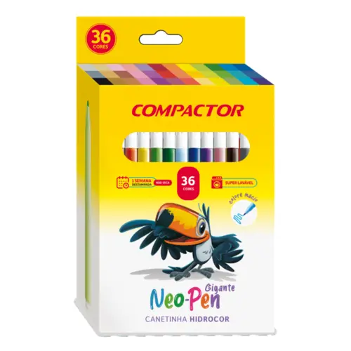 HIDROCOR 36 CORES COMPACTOR NEO PEN GIGANTE 5 ESTOJOS