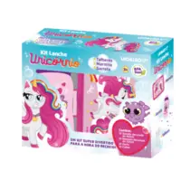 Kit Lanche Escolar Garrafa 460ml + Marmita 700ml Leo e Leo Unicórnio