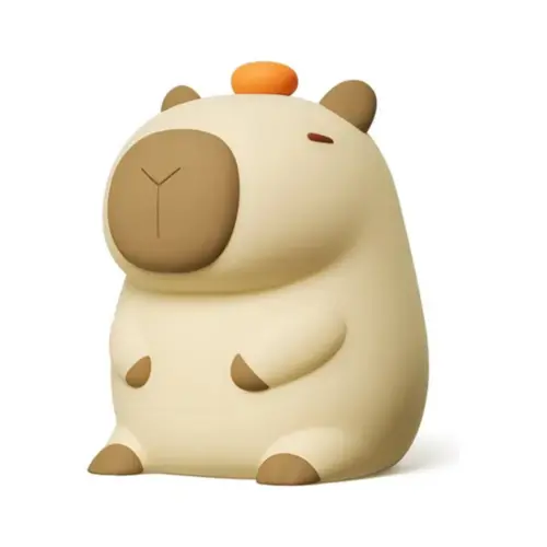 Luminária de Mesa Abajur Infantil Silicone LED 2W Capivara