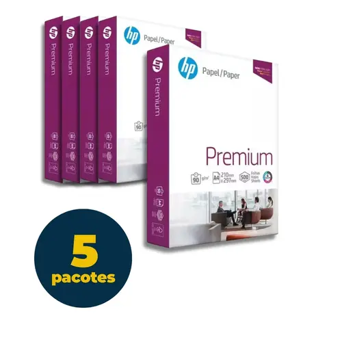 PAPEL SULFITE A4 21CMX29,7CM 90G 500 FL HP PREMIUM COLORLOK BRANCO 05 PCT