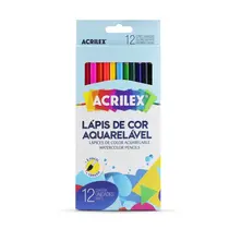 Lápis de Cor Aquarelável 12 Cores + 1 Pincel Acrilex