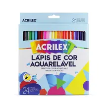 Lápis Cor Aquarelavel 24 cores + 1 Pincel Acrilex