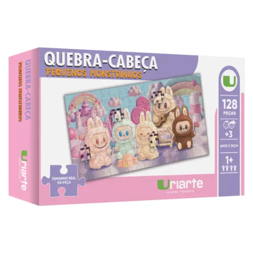 Quebra-Cabeça 128 peças Pequenos Monstrinhos Uriarte