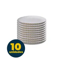 PRATO PAPEL NUM05 BRANCO 22,5CM UN 10 UN