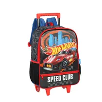 Mochila Infantil com Roda e Alça Luxcel Hot Wheels Preta IC42582HW