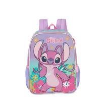 Mochila Infantil Sem Rodas Luxcel Stitch Roxa IS42381SC