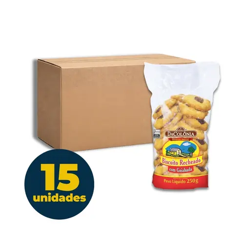 BISCOITO AMANTEIGADO C/ GOIABA 250G DACOLONIA 15 UN