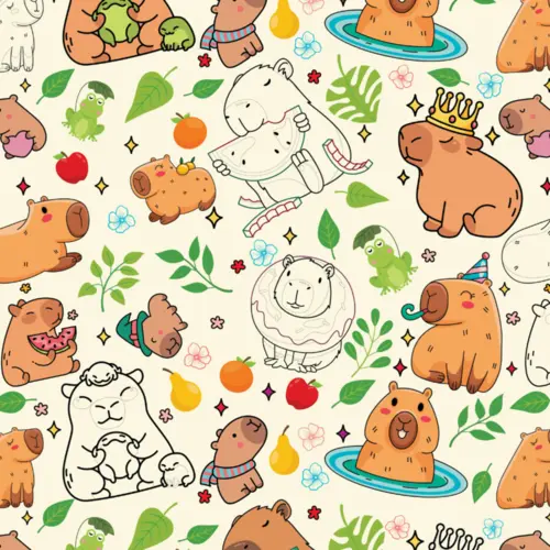 Papel Presente Couché Bobina 60x90m Capivaras