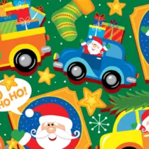 Papel Presente em Folha 50x60cm Couché Papai Noel