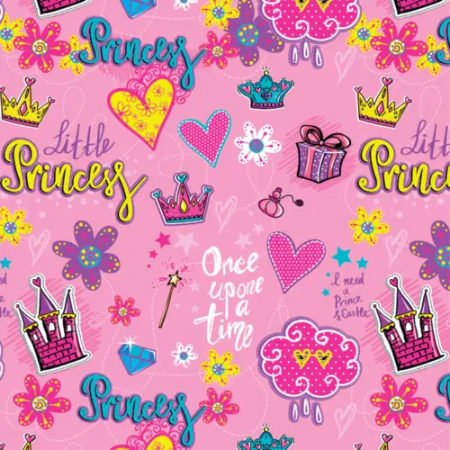 Papel Presente Couché Bobina 60x90m Little Princess