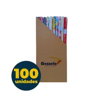 PAPEL PRESENTE EM FOLHA 60CMX100CM GESSELE SORTIDO 100 RL
