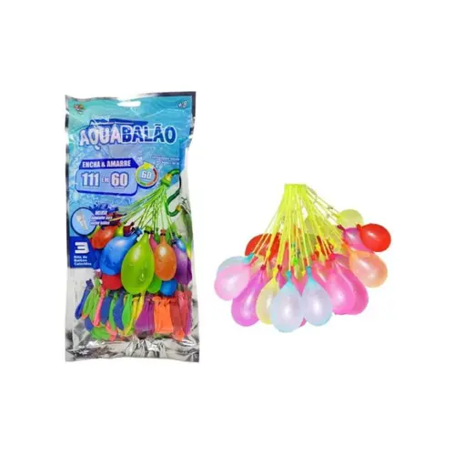 Brinquedo Balão de Água 111 Bexigas com suporte Enche Rápido