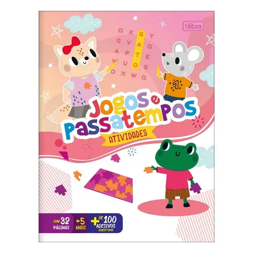 LIVRO INF ATIVIDADE CARTILHA JOGOS E PASSATEMPOS C/ ADESIVO TILIBRA