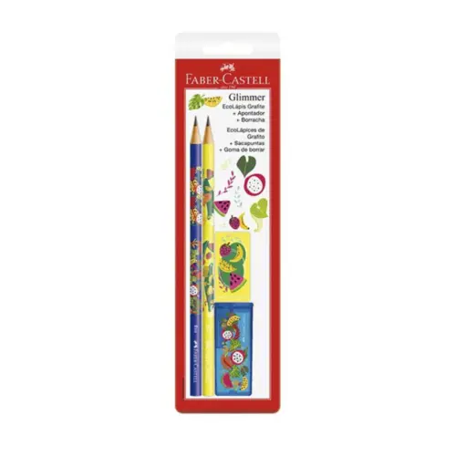 Kit Escolar 4 Peças Glimmer Botânica Faber Castell