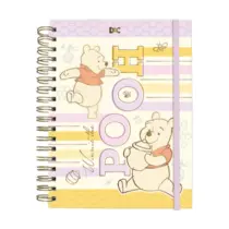 Caderno Colegial com Elástico 177mm x 242mm 80 Folhas Destacáveis DAC Smart Ursinho Pooh
