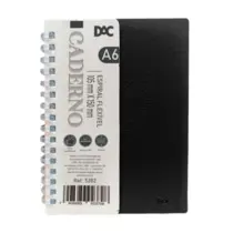 Caderneta Flexivel Espiral 80 Folhas A6 105x150mm DAC Preto