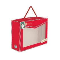 Caixa Presente com Alça e Visor 27x19,5x9cm Cromus Natal
