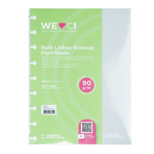 Refil Pontilhado Caderno Inteligente Médio 25,5CMX19CM 50FL 90G