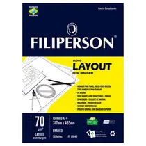 Bloco Escolar Layout com Margem A3+ 31,6cm x 43,5cm Filiperson 70g/m² 50 Folhas