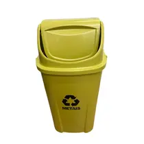 Lixeira de Plástico Basculante 60 Litros Coleta Seletiva Amarelo