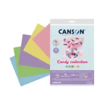 Papel Colorido Canson Candy Collection Pastel 120g A4 5 Cores 15 Folhas