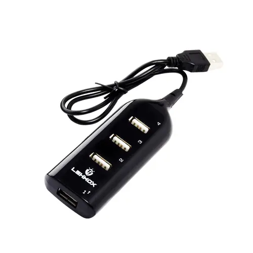 Hub USB 2.0 Lehmox com 4 Portas Preto