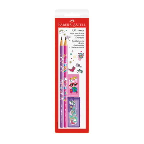 Kit Escolar 4 Peças Glimmer Viagem Faber Castell