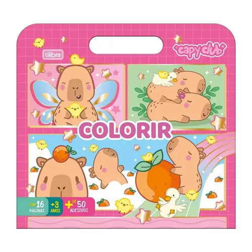 Folhas para Colorir Maleta c/ Adesivo Capyclub Tilibra