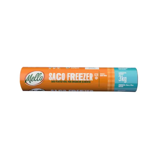 Saco Plástico PE Freezer 23cm x 37cm 3kg Rolo com 50 Unidades
