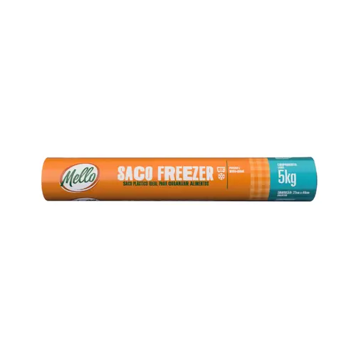 Saco Plástico PE Freezer 27cm x 40cm 5kg Rolo com 50 Unidades