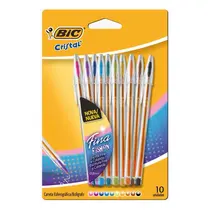 CANETA ESF 0.8MM BIC FINA FASHION C/10 CORES 12 CTL