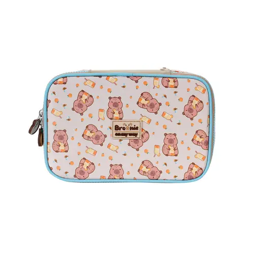 Estojo Box Xeryus 100 Pens/Canetas Capivara Brownie Marrom