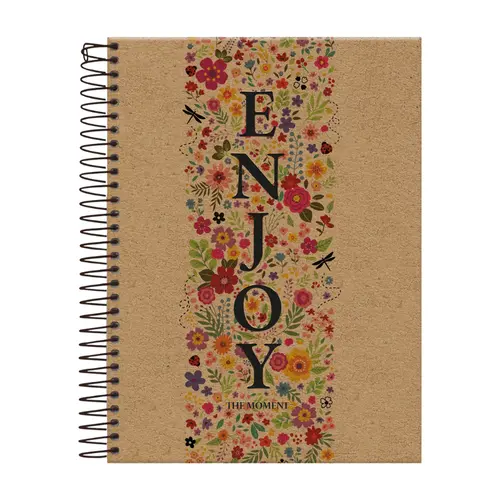 Caderno Colegial Capa Dura Espiral 177x240mm 1 Matéria 80 Folhas Foroni Kraft Art