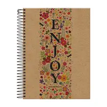 Caderno Colegial Capa Dura Espiral 177x240mm 1 Matéria 80 Folhas Foroni Kraft Art