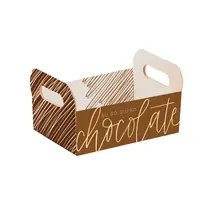 Cesta Caixote de Páscoa P 25x19x10cm Cromus Tons de Chocolate