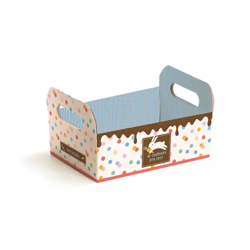 Cesta Caixote de Páscoa M 22x15x8cm Cromus Jump
