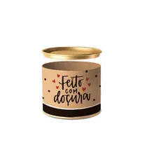 Lata Presente Kraft para Doces 10x7cm Cromus Doçura