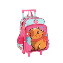 Mochila Infantil Com Rodas Luxcel Up4You Capivara Pink IC42112UP