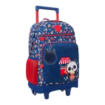 Mochila Infantil com Rodas Xeryus College Panda Pipoca