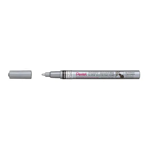Marcador Permanente Multiuso Paint Marker Prata Pentel