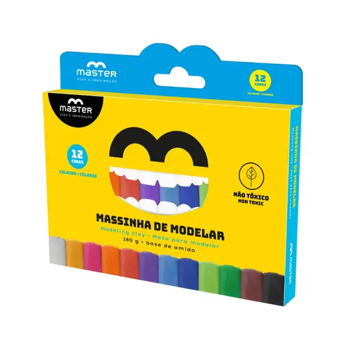 Massa de Modelar Amido 180g Master com 12 Cores
