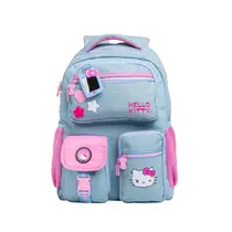 Mochila Infantil Grande Xeryus Hello Kitty Tween Jeans com Espelho